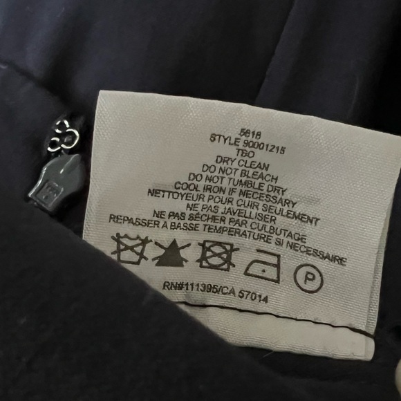 Tory Burch Navy Blue Wool Blend Wide Leg Cuffed Trousers Size 4 - Picture 8 of 11